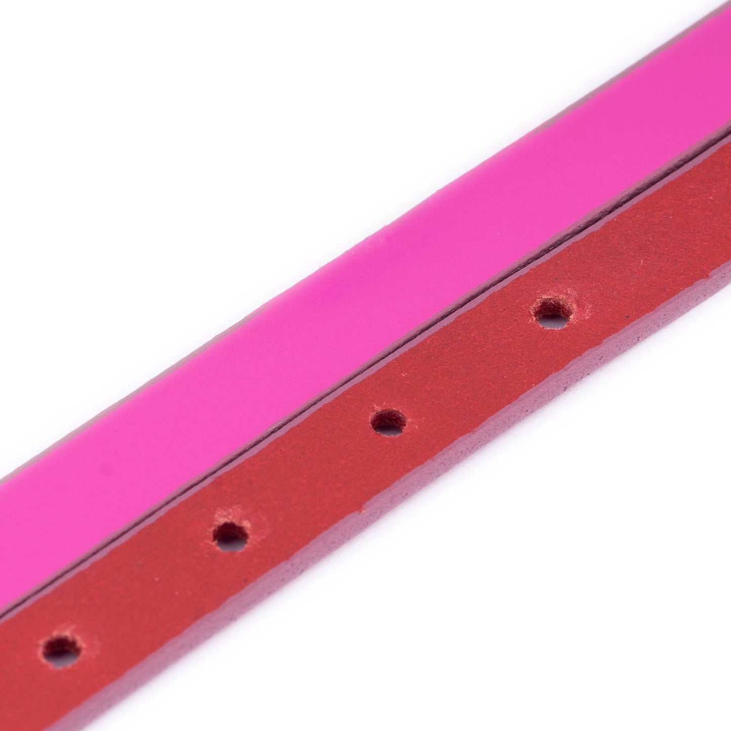 1.5 cm Fuchsia Leather Belt Strap For YSL Buckles Womens Replacement