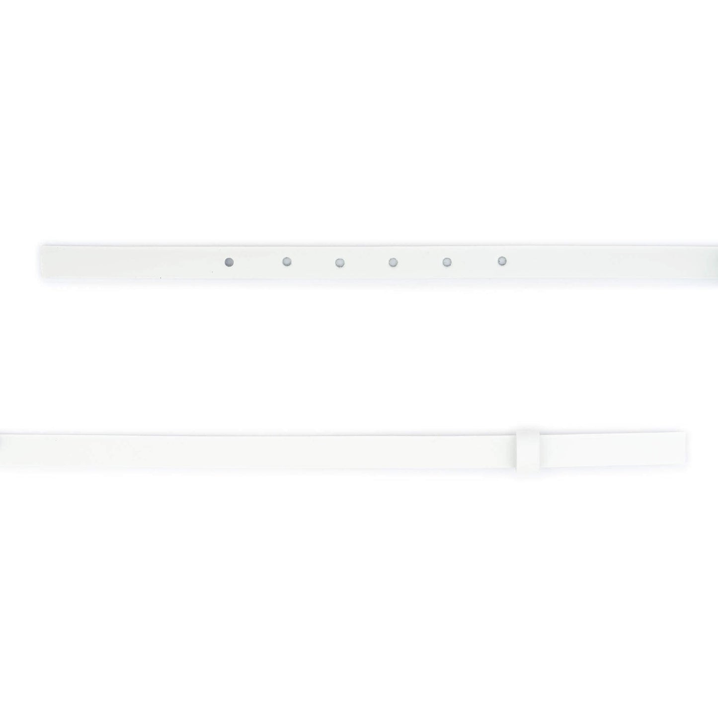 1.5 cm White Leather Belt Strap For YSL Buckles Womens Replacement