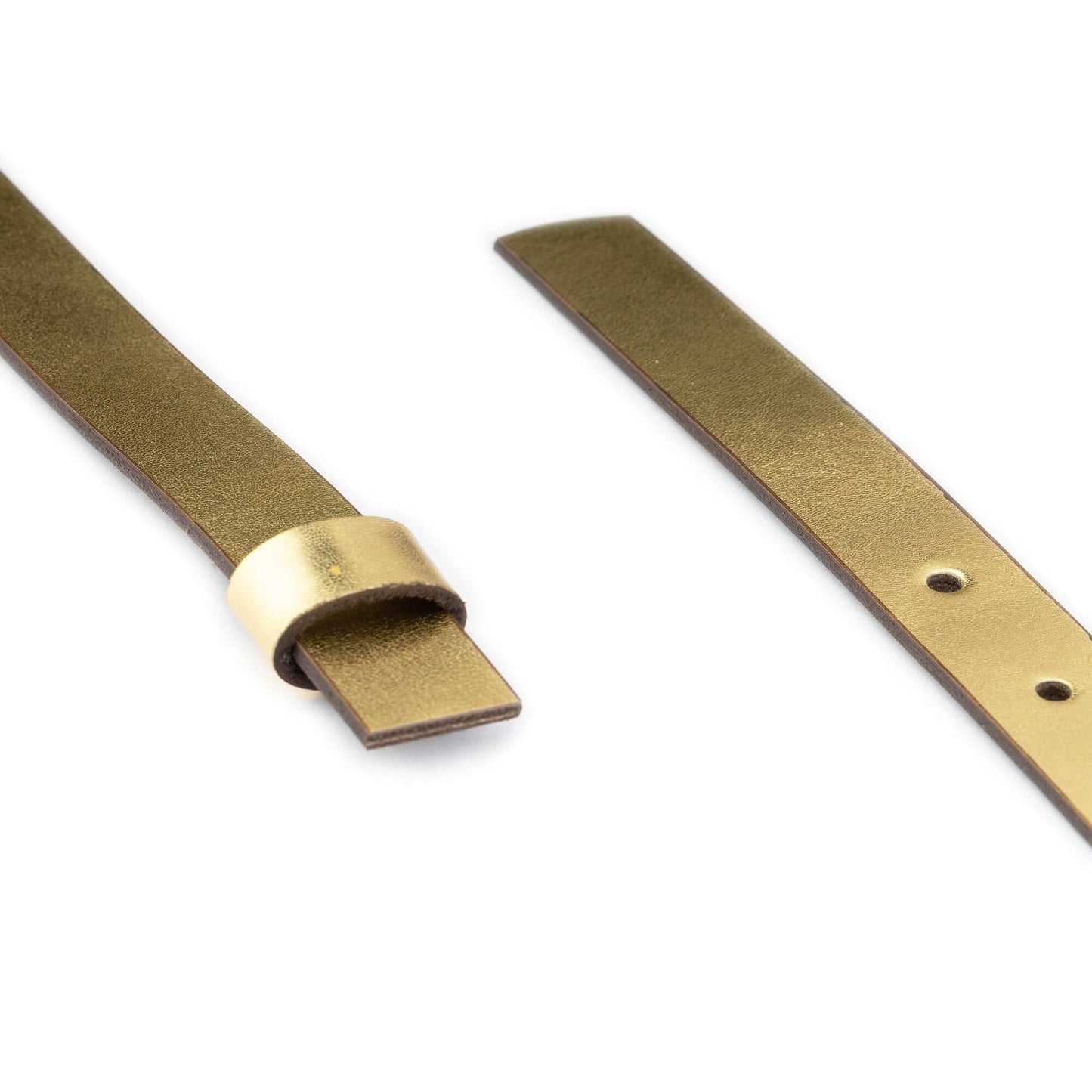 2.0 cm Gold Leather Belt Strap For Dunhill Buckles Womens Replacement