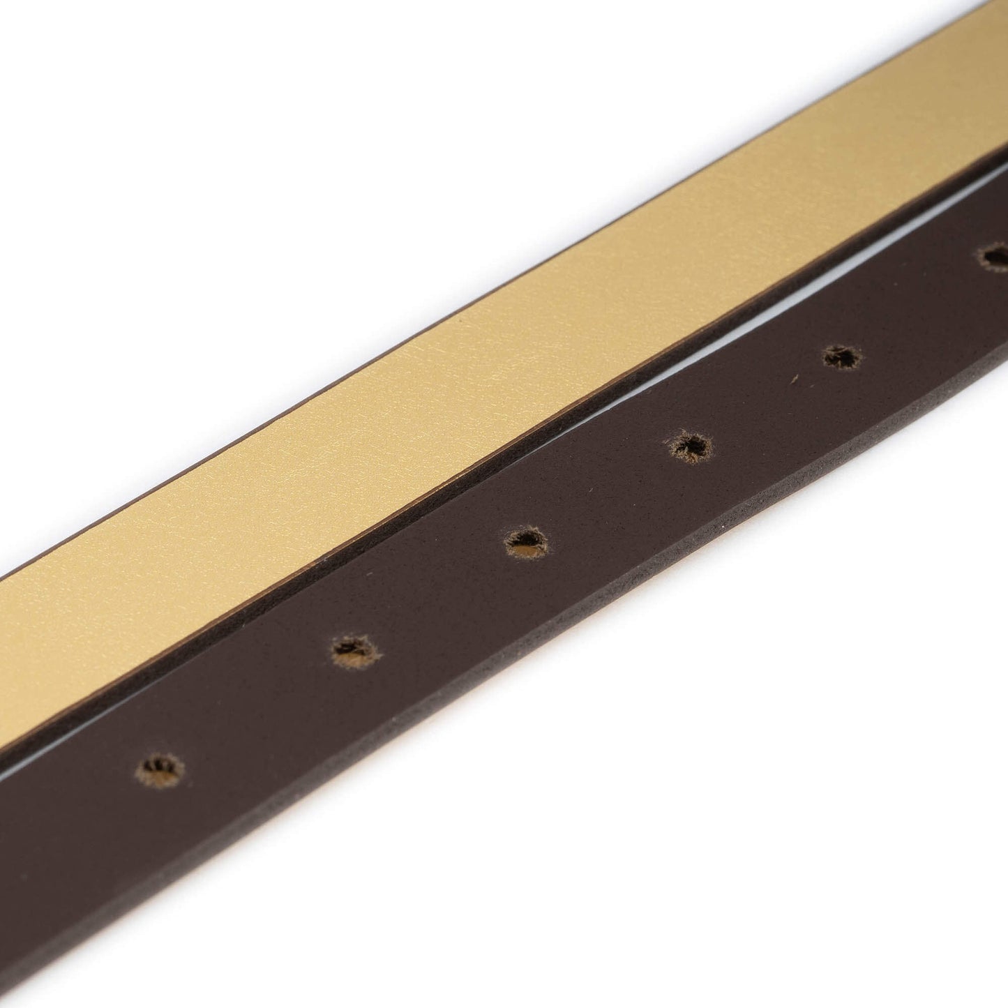 2.0 cm Gold Leather Belt Strap For Dunhill Buckles Womens Replacement