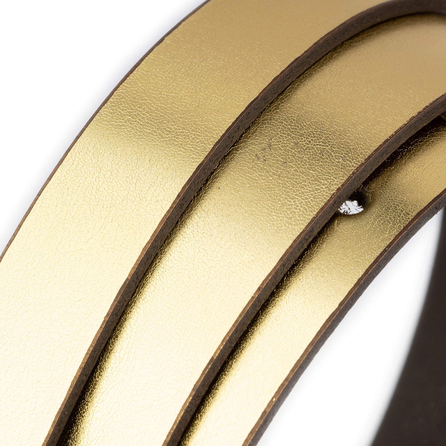 2.0 cm Gold Leather Belt Strap For YSL Buckles Womens Replacement