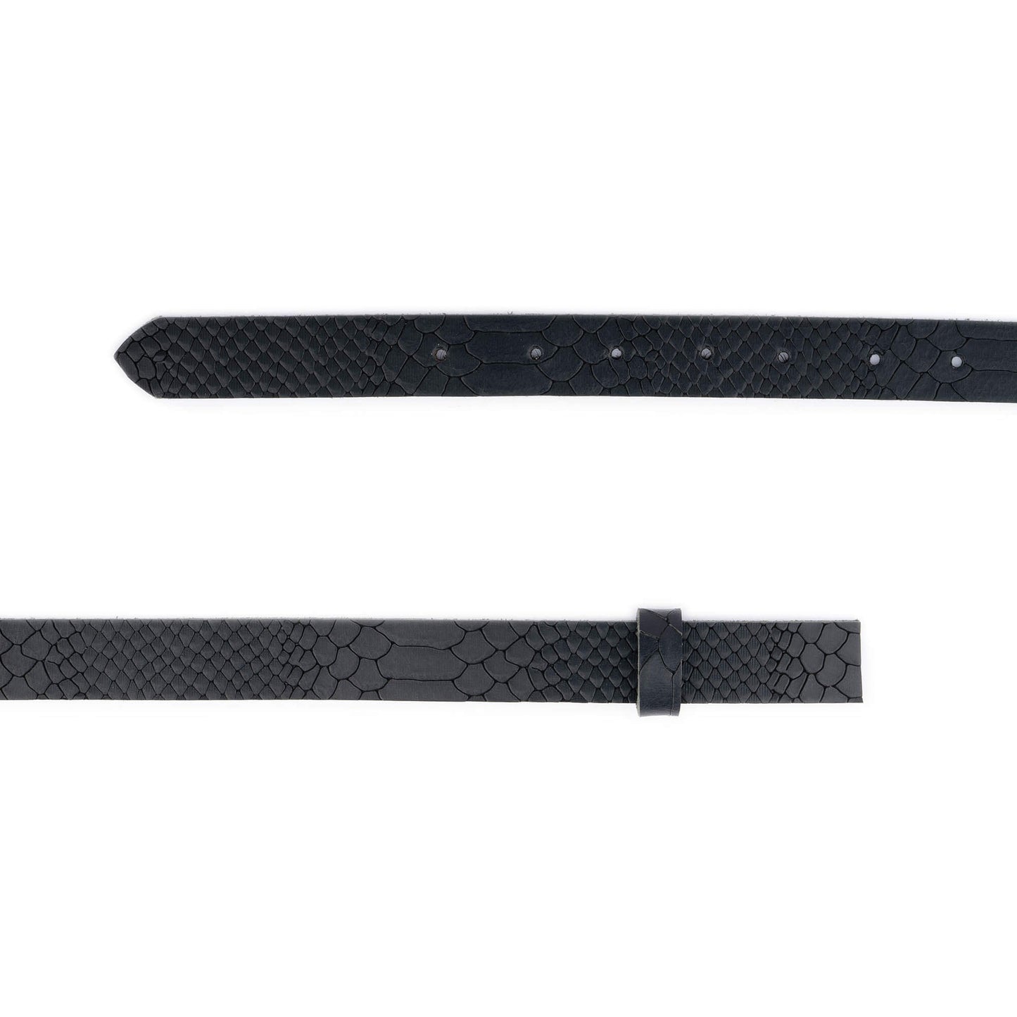 2.5 cm Black Snake Embossed Leather Belt Strap For Ferragamo Buckles Replacement