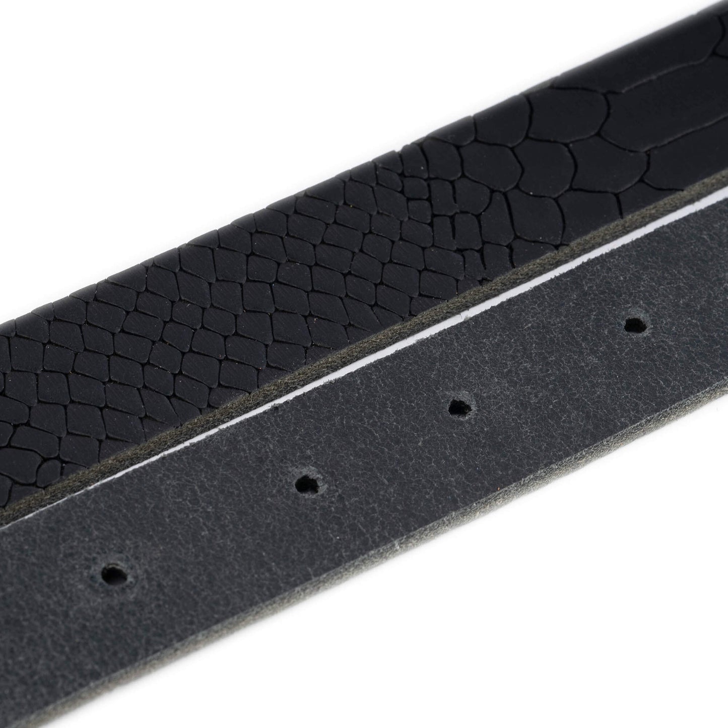 2.5 cm Black Snake Embossed Leather Belt Strap For Ferragamo Buckles Replacement