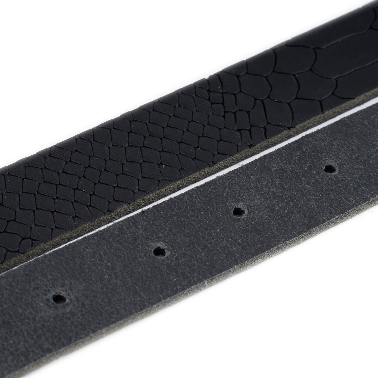 2.5 cm Black Snake Embossed Leather Belt Strap For Versace Buckles Replacement