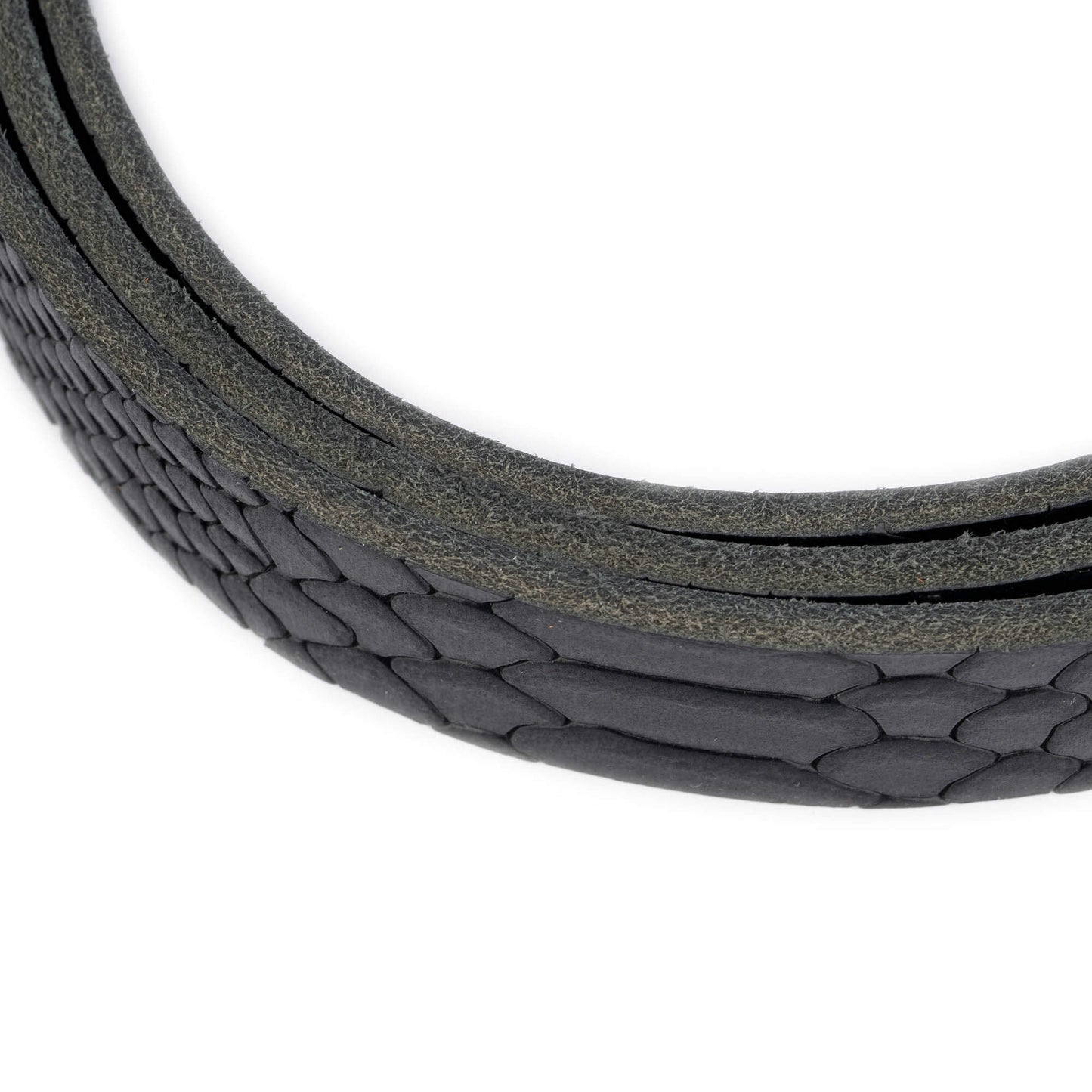 2.5 cm Black Snake Embossed Leather Belt Strap For Versace Buckles Replacement