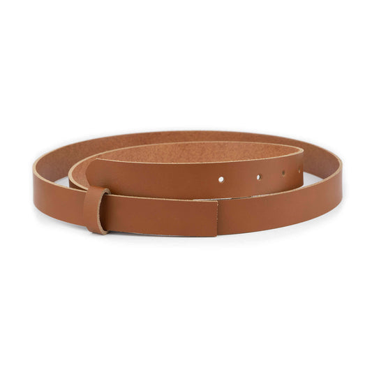 2.5 cm Brown Tanned Leather Belt Strap For Ferragamo Buckles Replacement