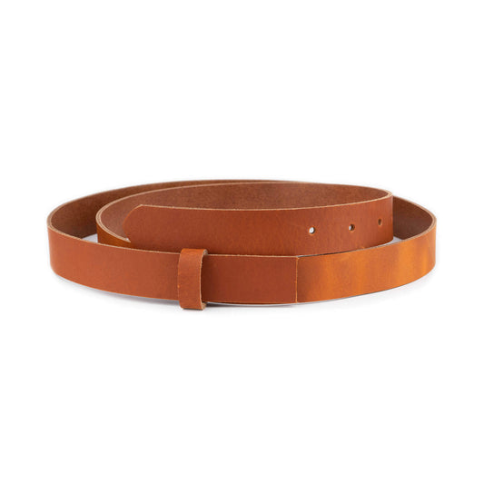 2.5 cm Cognac Leather Belt Strap For Versace Buckles Replacement