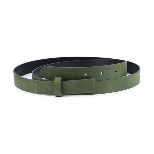 2.5 cm Green Leather Belt Strap For Ferragamo Buckles Replacement