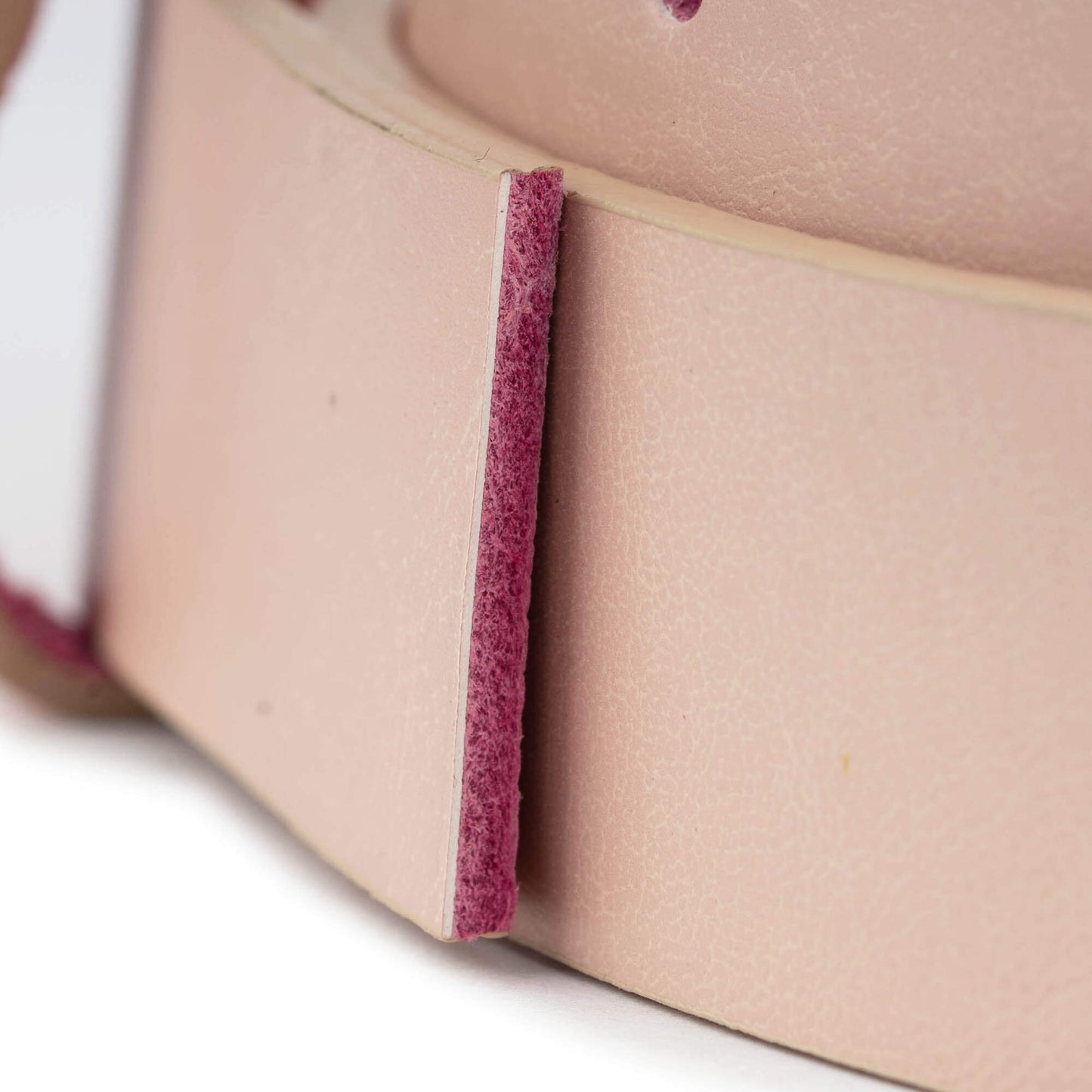 2.5 cm Light Pink Leather Belt Strap For Dunhill Buckles Womens Replacement