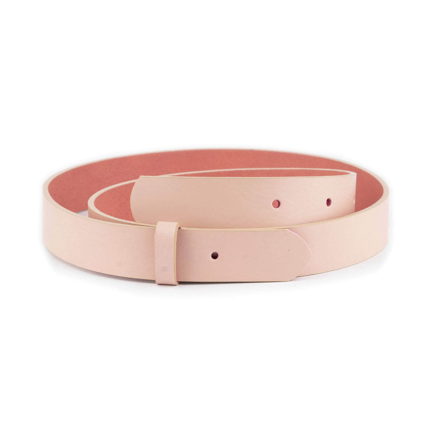 2.5 cm Light Pink Leather Belt Strap For Montblanc Buckles Womens Replacement Premade Hole