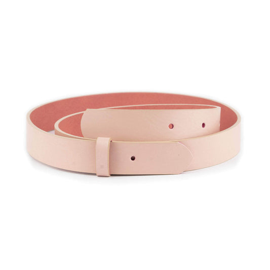 2.5 cm Light Pink Leather Belt Strap For Dunhill Buckles Womens Replacement Premade Hole