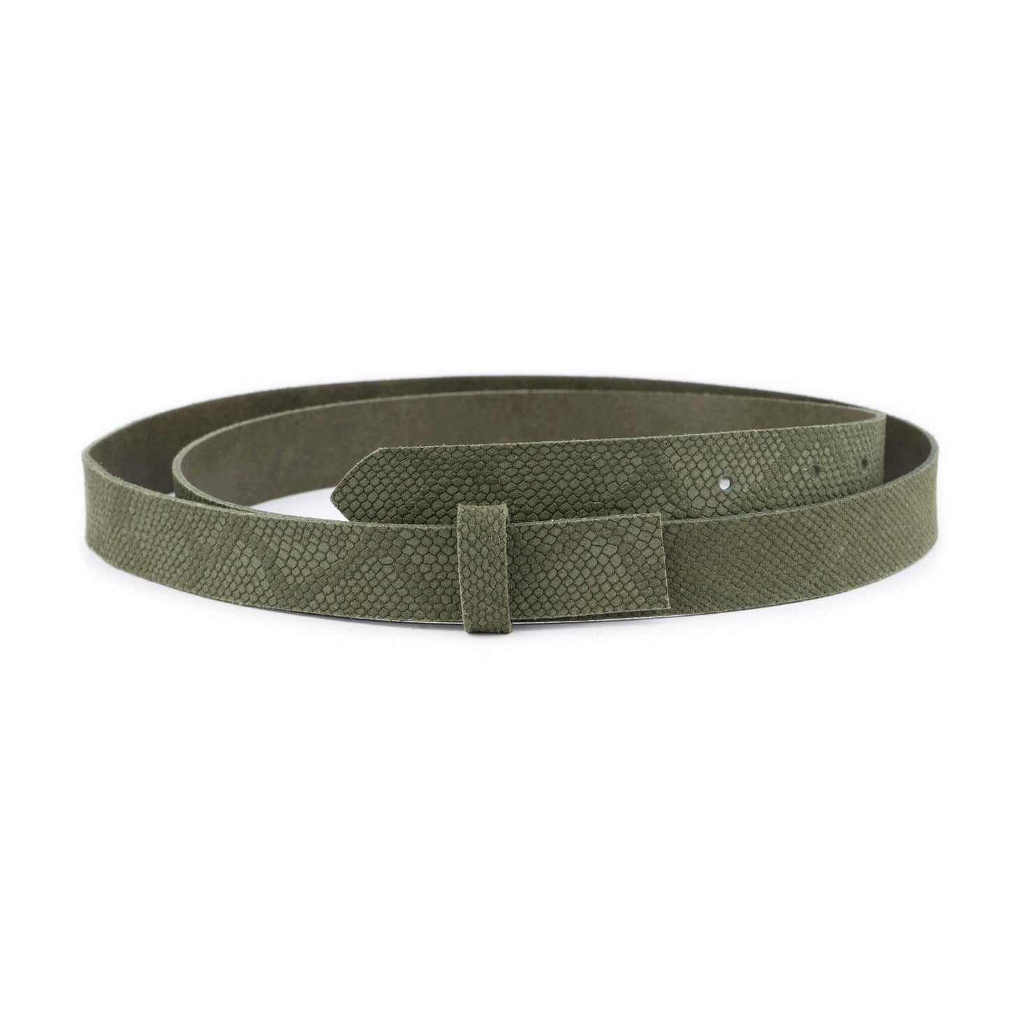 2.5 cm Olive Green Snake Emboss Leather Belt Strap For Versace Buckles