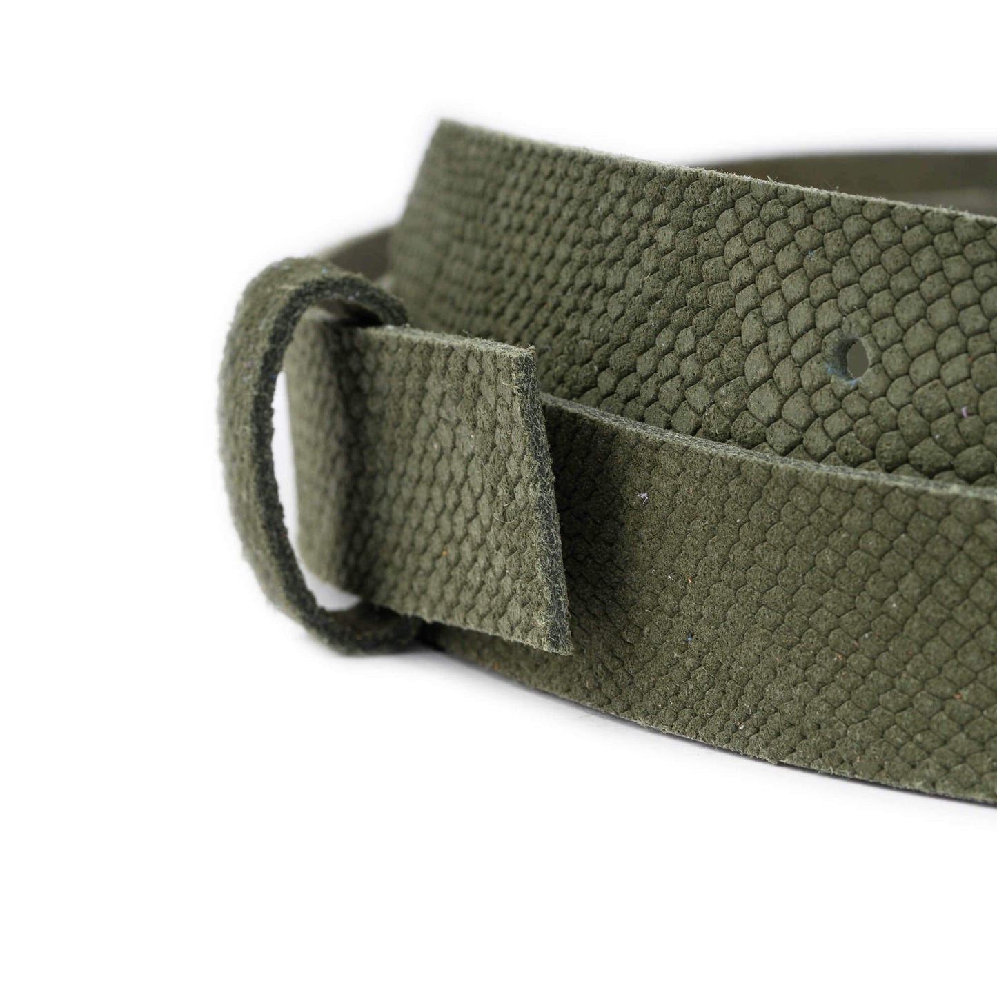 2.5 cm Olive Green Snake Emboss Leather Belt Strap For Ferragamo Buckles