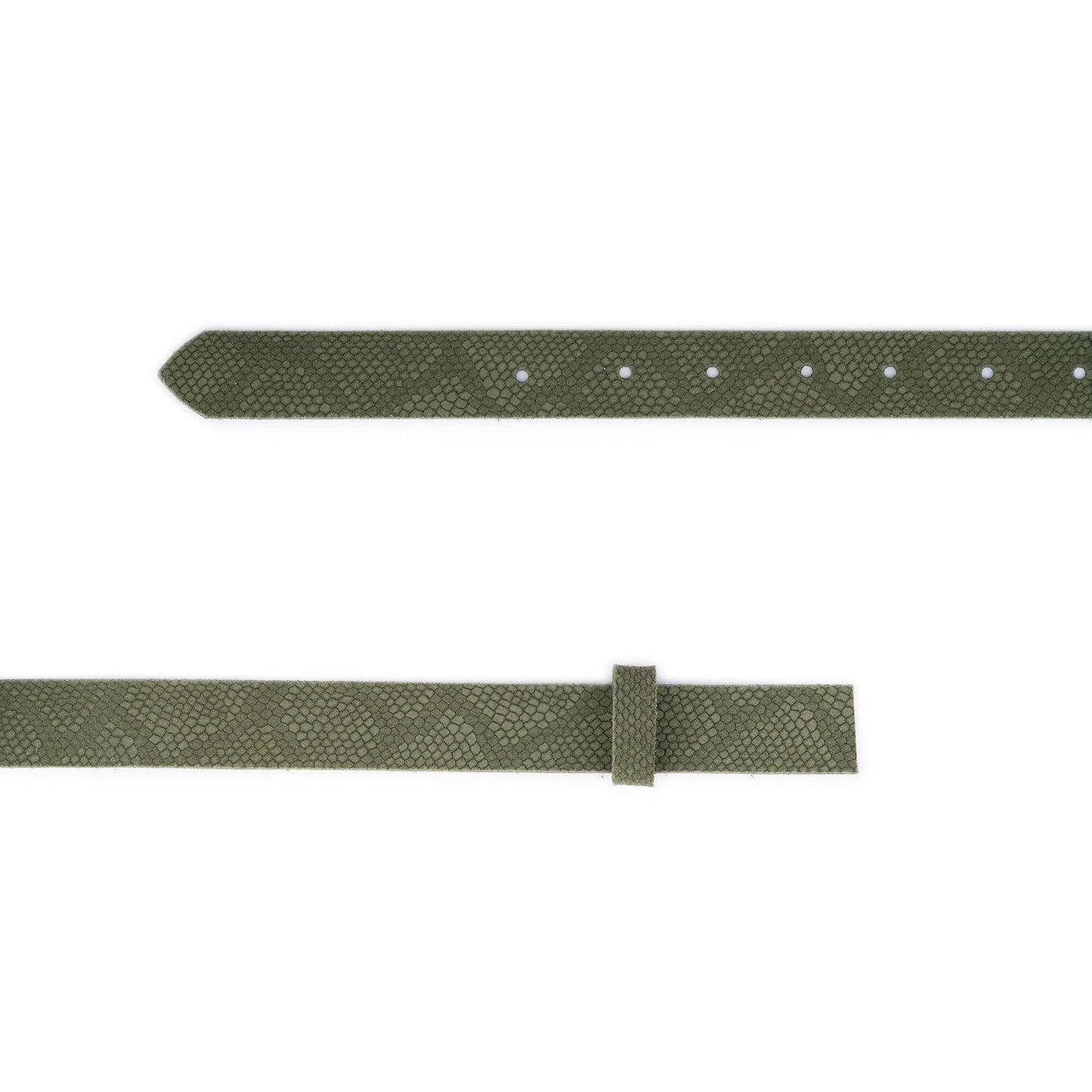 2.5 cm Olive Green Snake Emboss Leather Belt Strap For Ferragamo Buckles