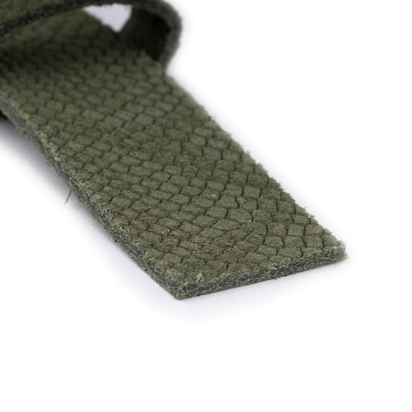 2.5 cm Olive Green Snake Emboss Leather Belt Strap For Ferragamo Buckles