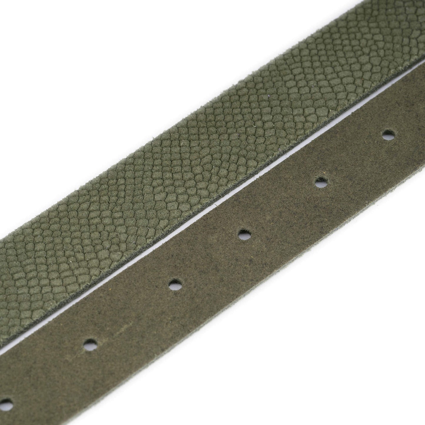 2.5 cm Olive Green Snake Emboss Leather Belt Strap For Ferragamo Buckles