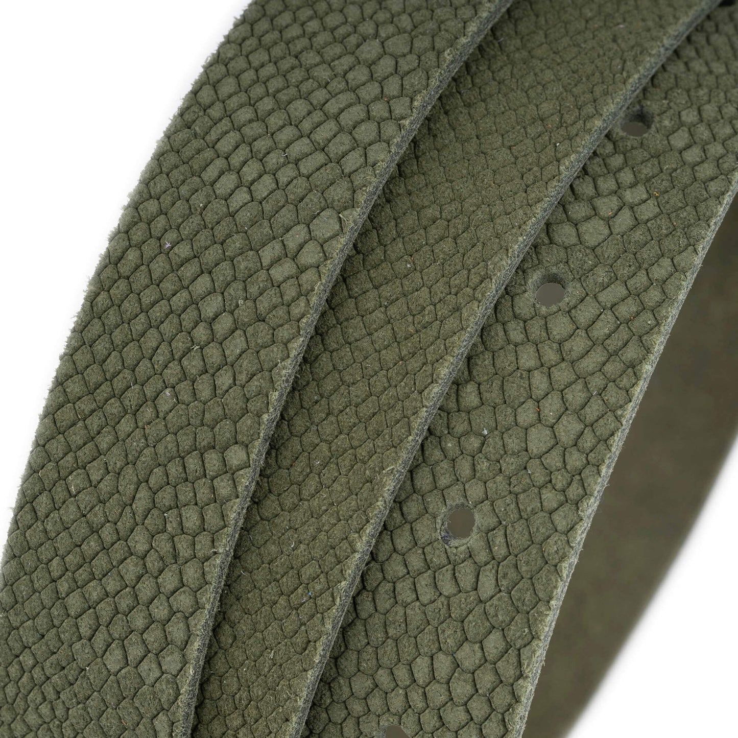 2.5 cm Olive Green Snake Emboss Leather Belt Strap For Ferragamo Buckles