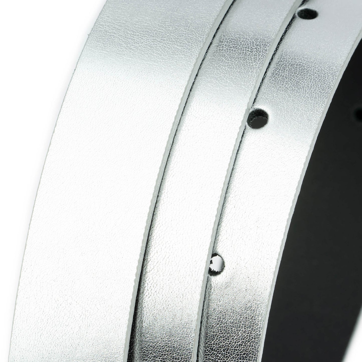 2.5 cm Silver Leather Belt Strap For Ferragamo Buckles Womens Replacement