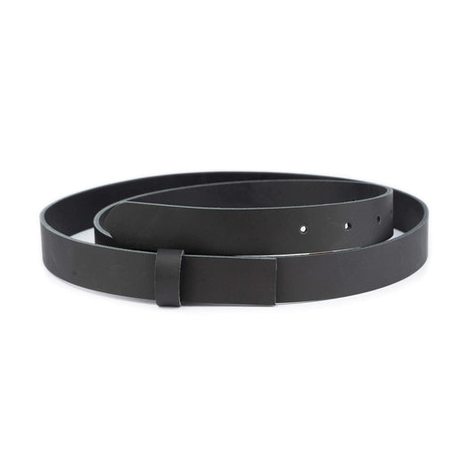 2.5 cm Smooth Black Leather Belt Strap For Versace Buckles Replacement