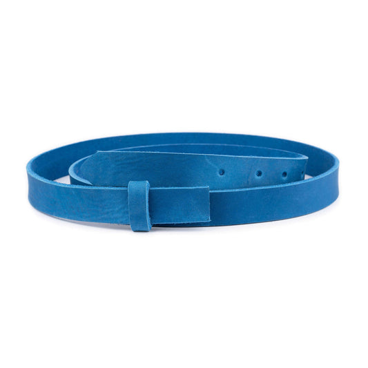 2.5 cm Soft Azure Leather Belt Strap For Ferragamo Buckles Replacement