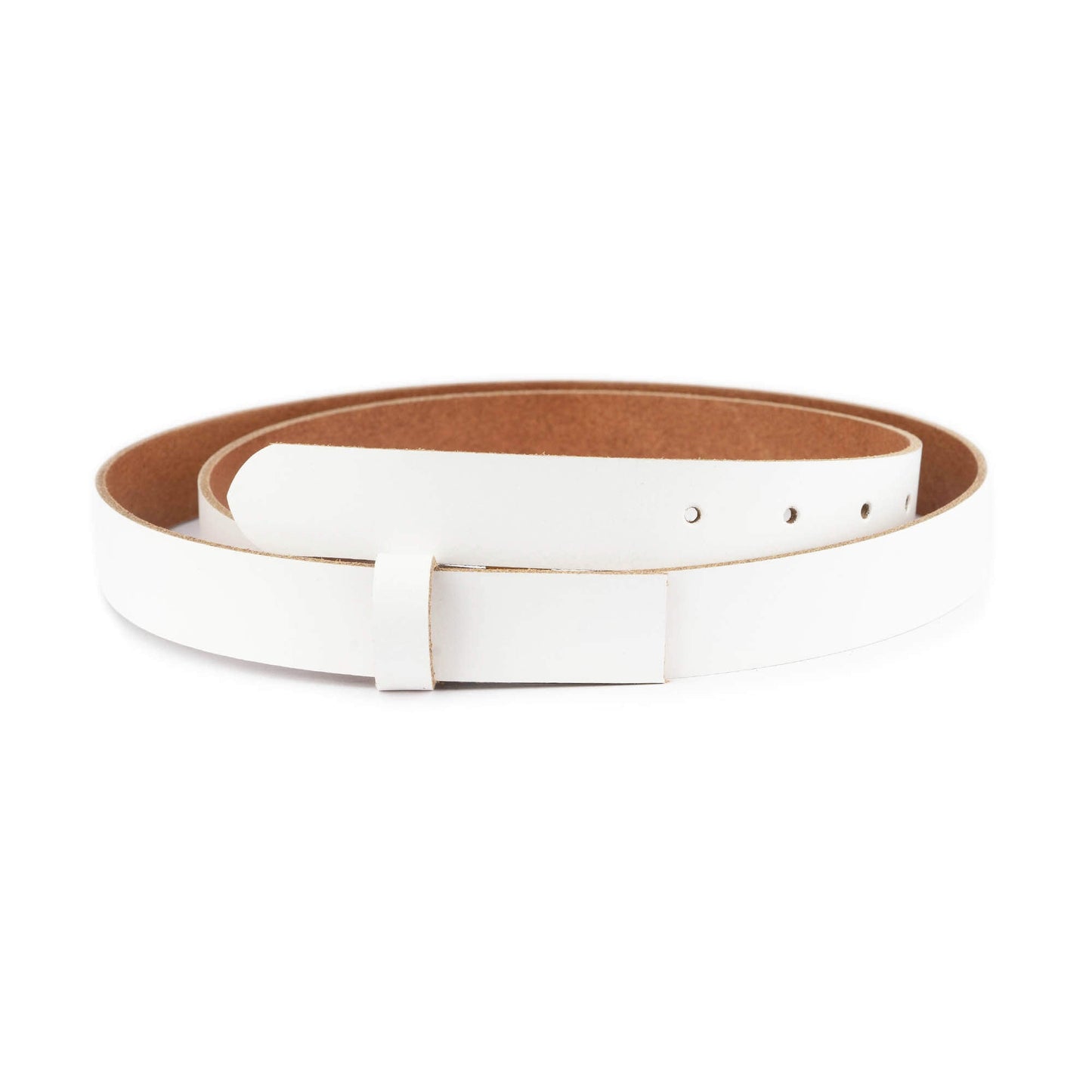 2.5 cm White Leather Belt Strap For Dunhill Buckles Replacement