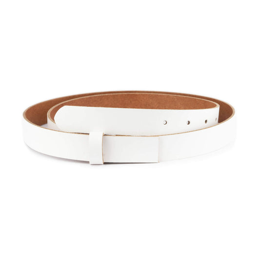 2.5 cm White Leather Belt Strap For Ferragamo Buckles Replacement