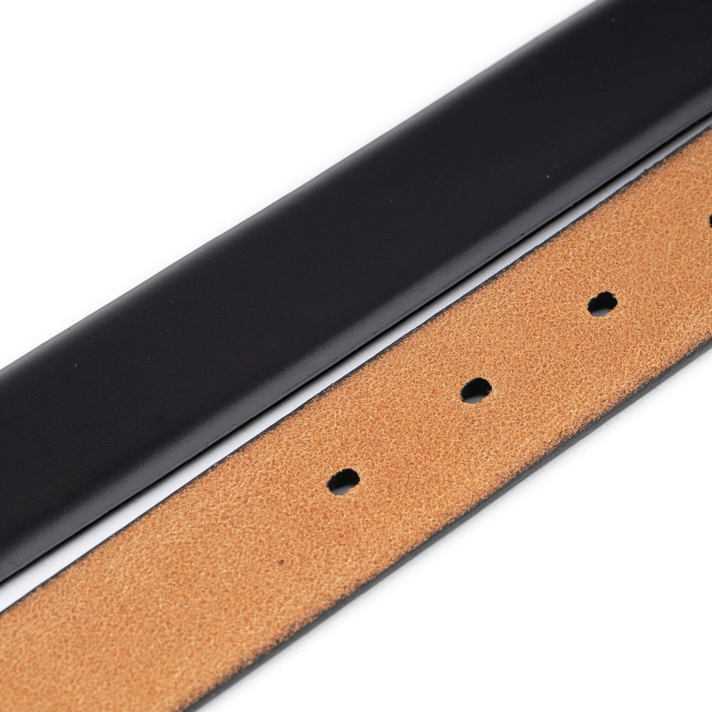 3.0 cm Black Real Leather Belt Strap For Montblanc Buckles Replacement Pre-made Hole