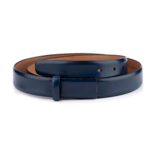 3.0 cm Dark Blue Leather Belt Strap For Ferragamo Buckles Replacement