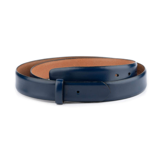 3.0 cm Dark Blue Leather Belt Strap For Dunhill Buckles Replacement Pre-made Hole