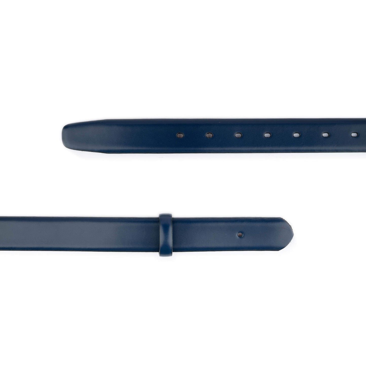 3.0 cm Dark Blue Leather Belt Strap For Ferragamo Buckles Replacement Pre-made Hole