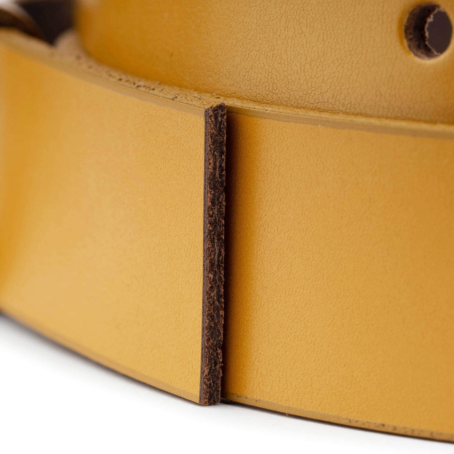 3.0 cm Mustard Leather Belt Strap For Versace Buckles Womens Replacement Cut End