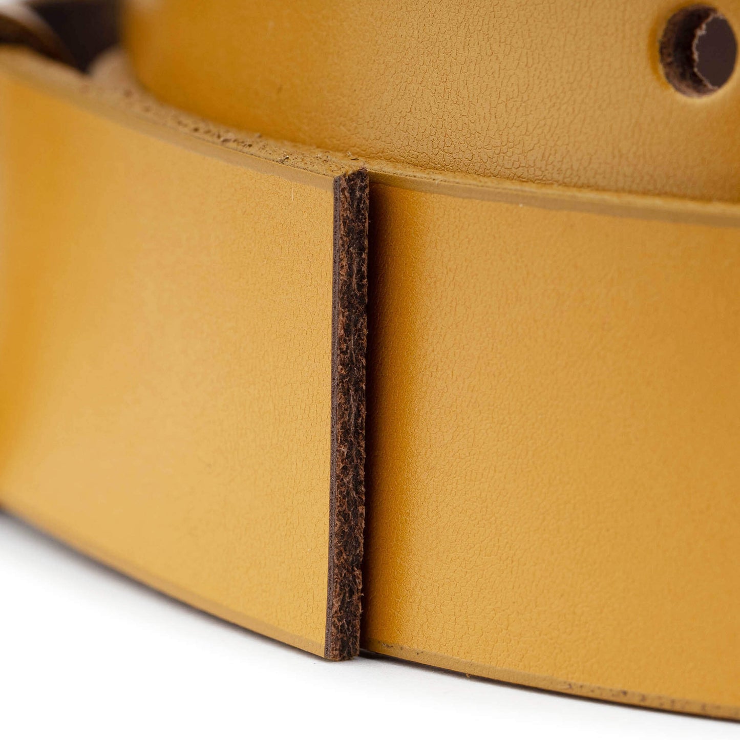 3.0 cm Mustard Leather Belt Strap For Montblanc Buckles Womens Replacement Cut End