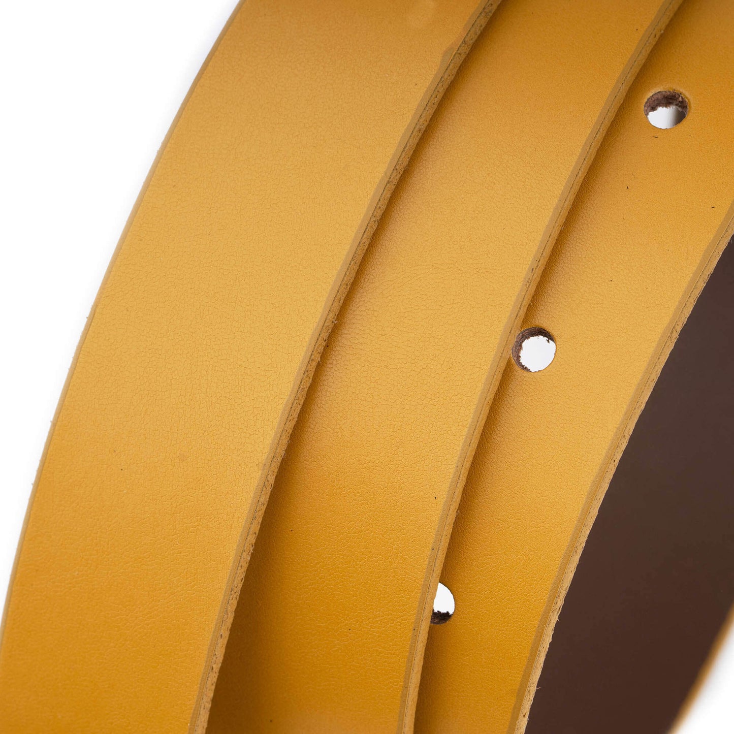 3.0 cm Mustard Leather Belt Strap For Dunhill Buckles Womens Replacement Cut End