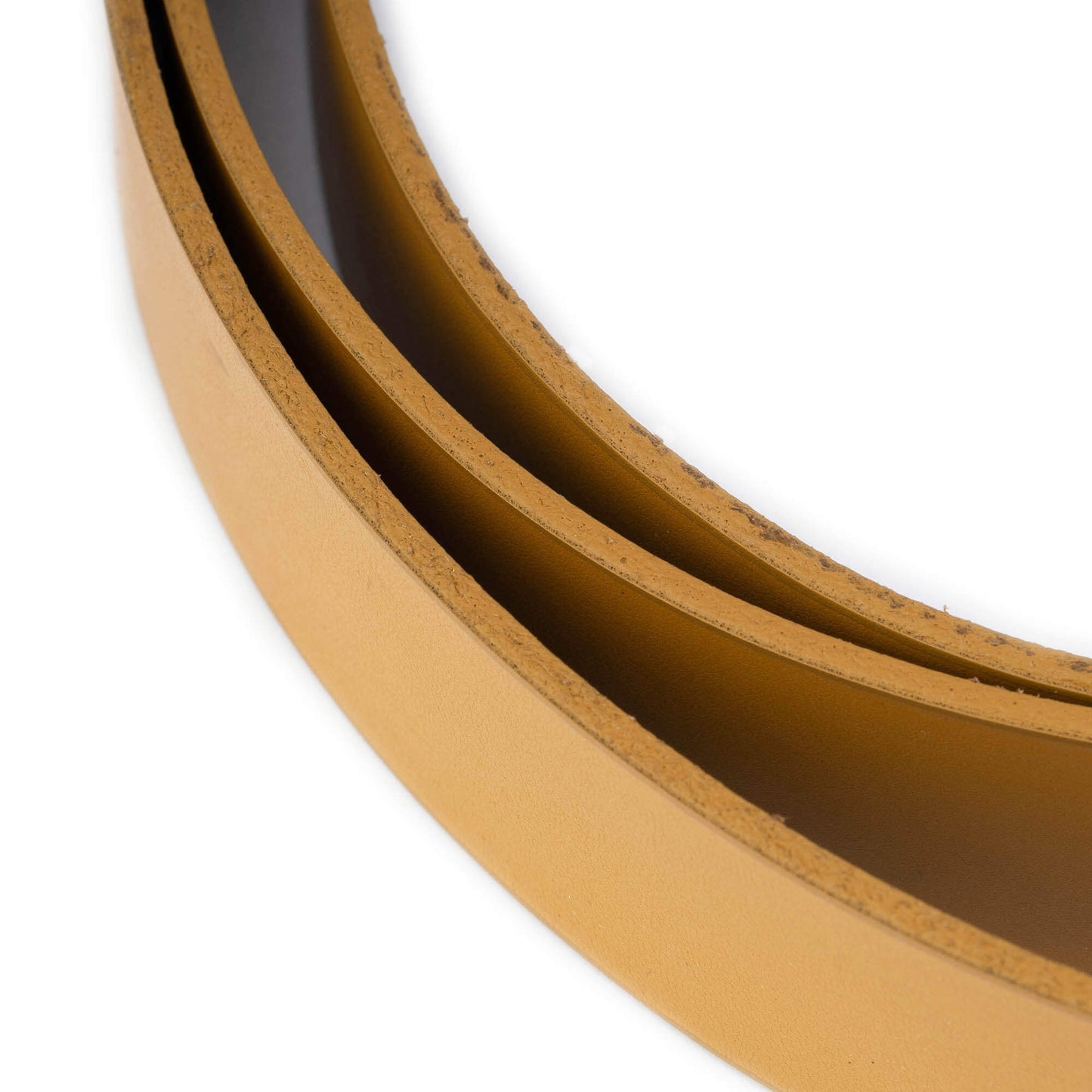 3.0 cm Mustard Leather Belt Strap For Versace Buckles Womens Replacement Cut End