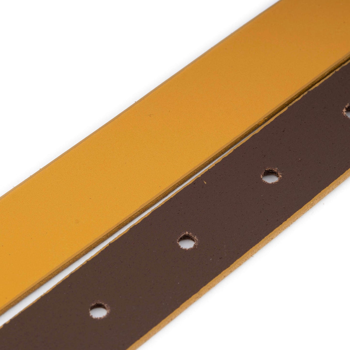 3.0 cm Mustard Leather Belt Strap For Dunhill Buckles Womens Replacement Cut End