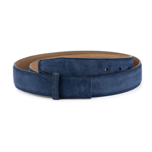 3.5 cm Blue Suede Leather Belt Strap For Dunhill Buckles Replacement