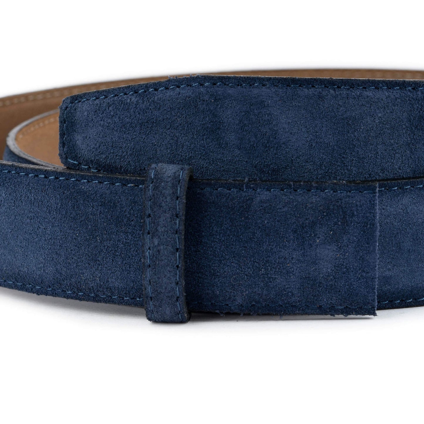 3.5 cm Blue Suede Leather Belt Strap For Ferragamo Buckles Replacement