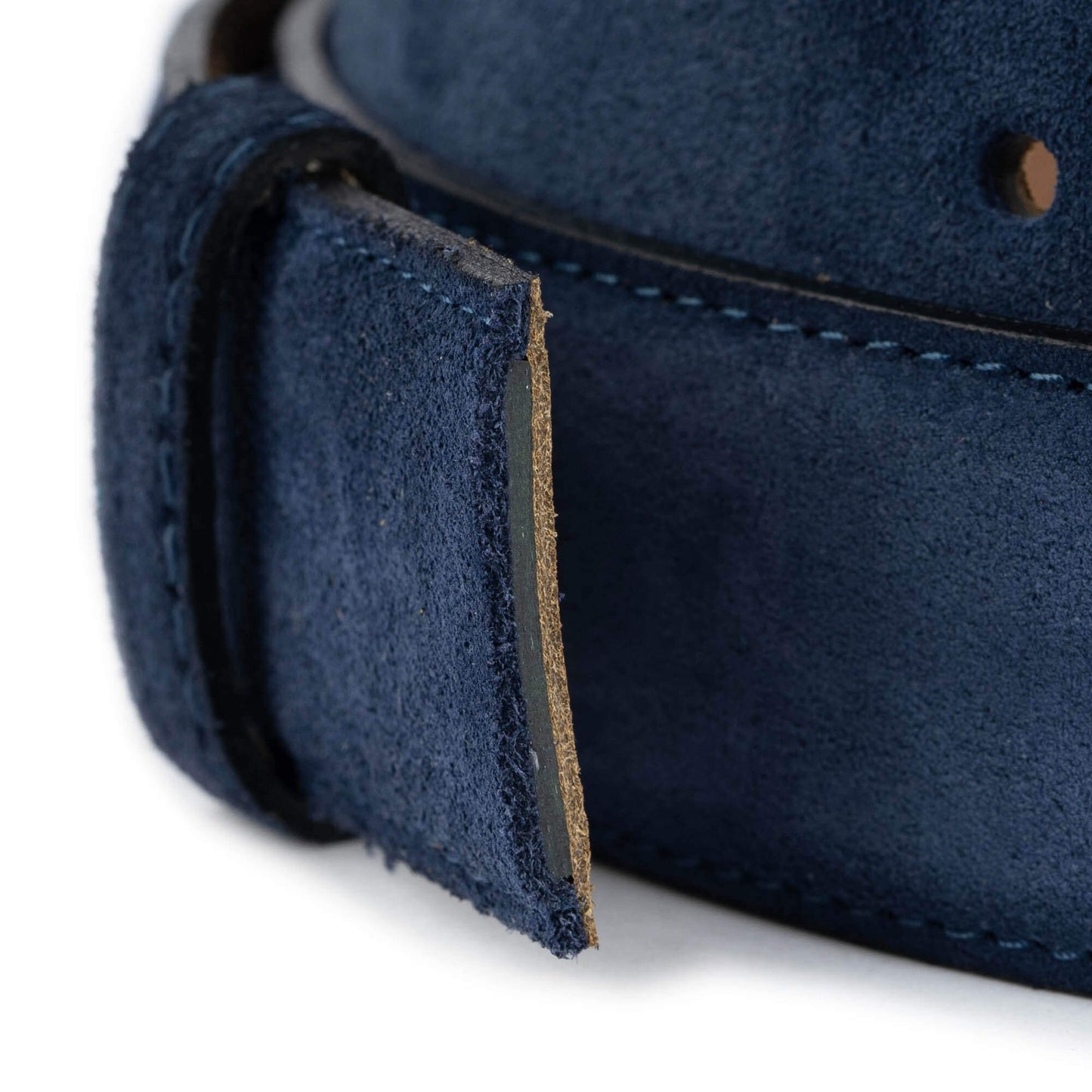 3.5 cm Blue Suede Leather Belt Strap For Cartier Buckles Replacement