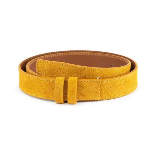 3.5 cm Camel Suede Leather Belt Strap For Ferragamo Buckles Replacement