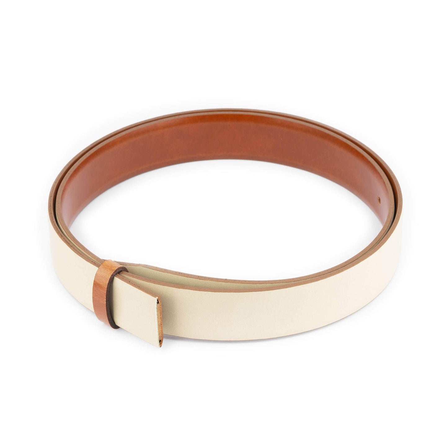 3.5 cm Reversible Beige Leather Belt Strap For Dunhill Buckles Replacement