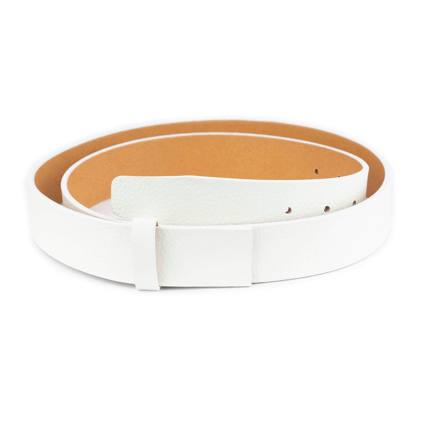 3.5 cm White Pebbled Leather Belt Strap For Cartier Buckles Replacement