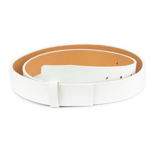 3.5 cm White Pebbled Leather Belt Strap For Montblanc Buckles Replacement