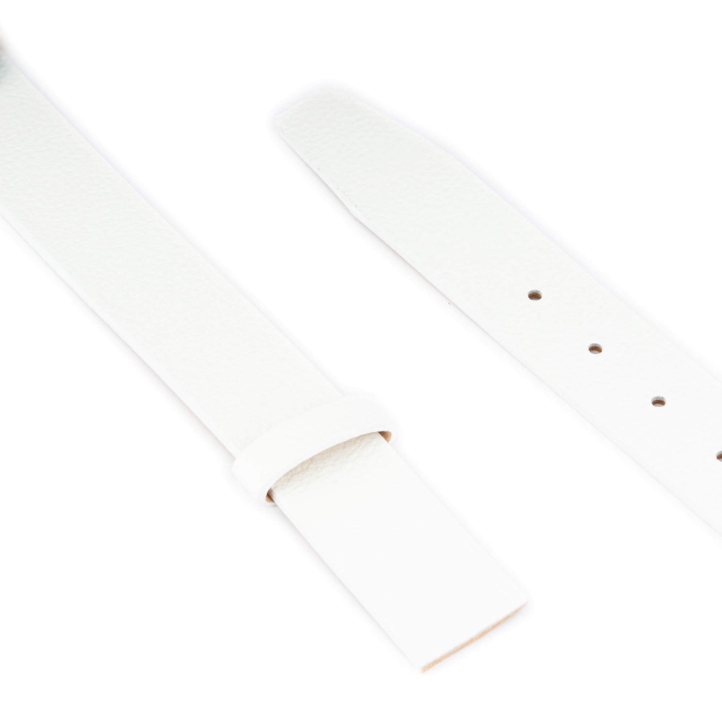 3.5 cm White Pebbled Leather Belt Strap For Ferragamo Buckles Replacement