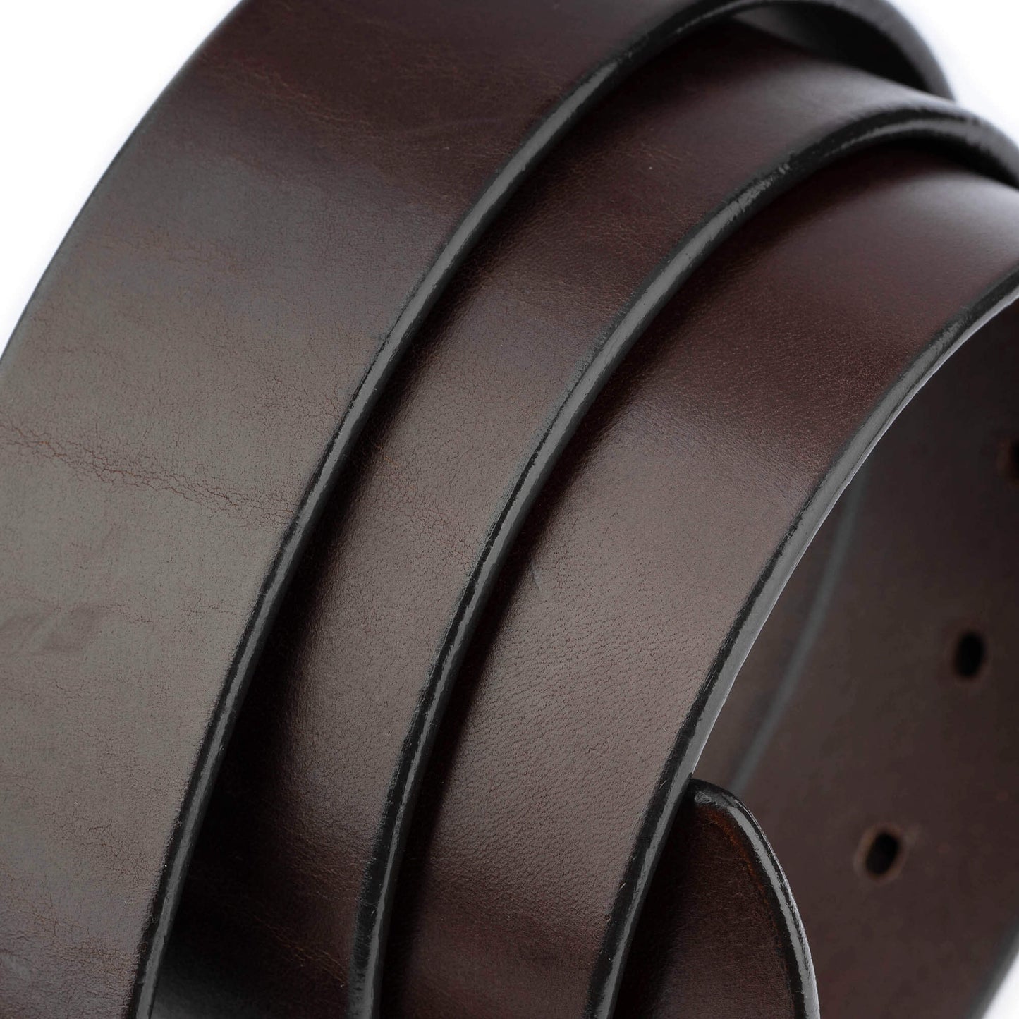 4.0 cm Brown Thick Leather Belt Strap For Dunhill Buckles Replacement Pre-made Hole