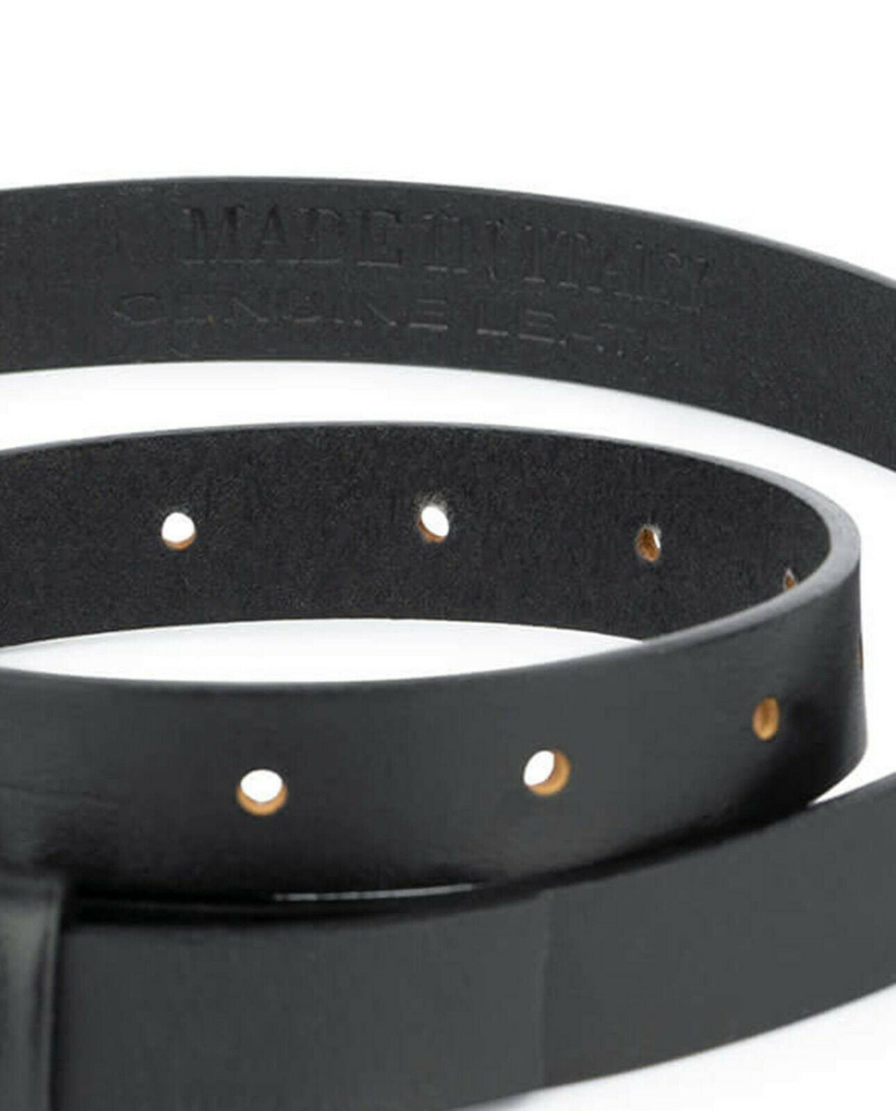 Mens Replacement Belt Strap For Ferragamo Buckles Black Thin Smooth 20 Mm