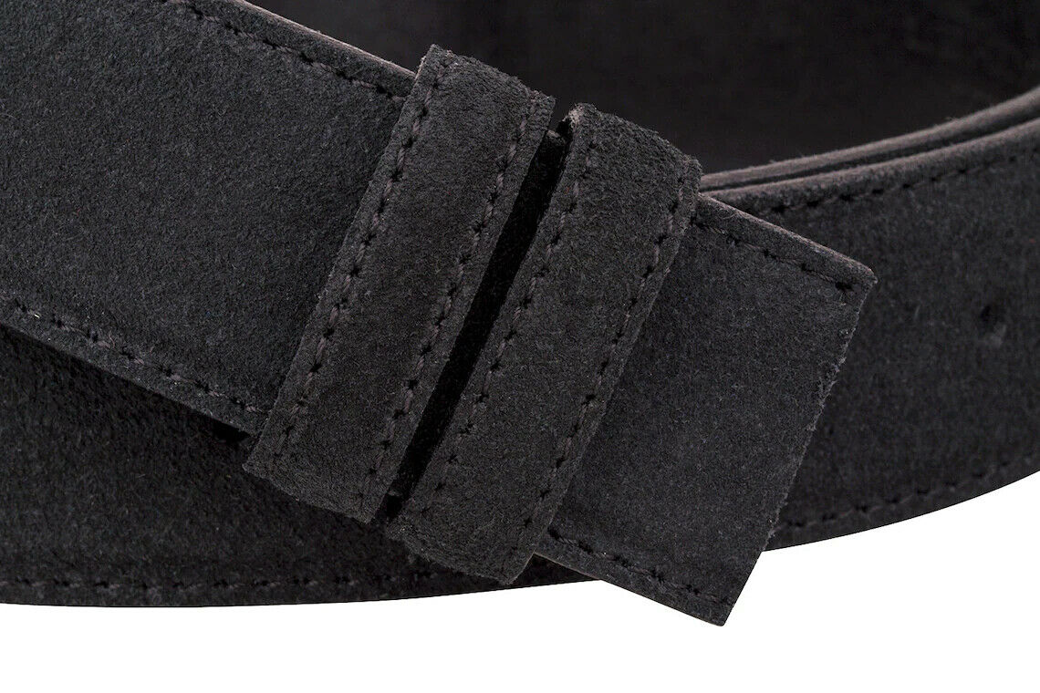 Belt Strap For Montblanc Buckles Black Suede Mens Belts Replacement 35 Mm Italy