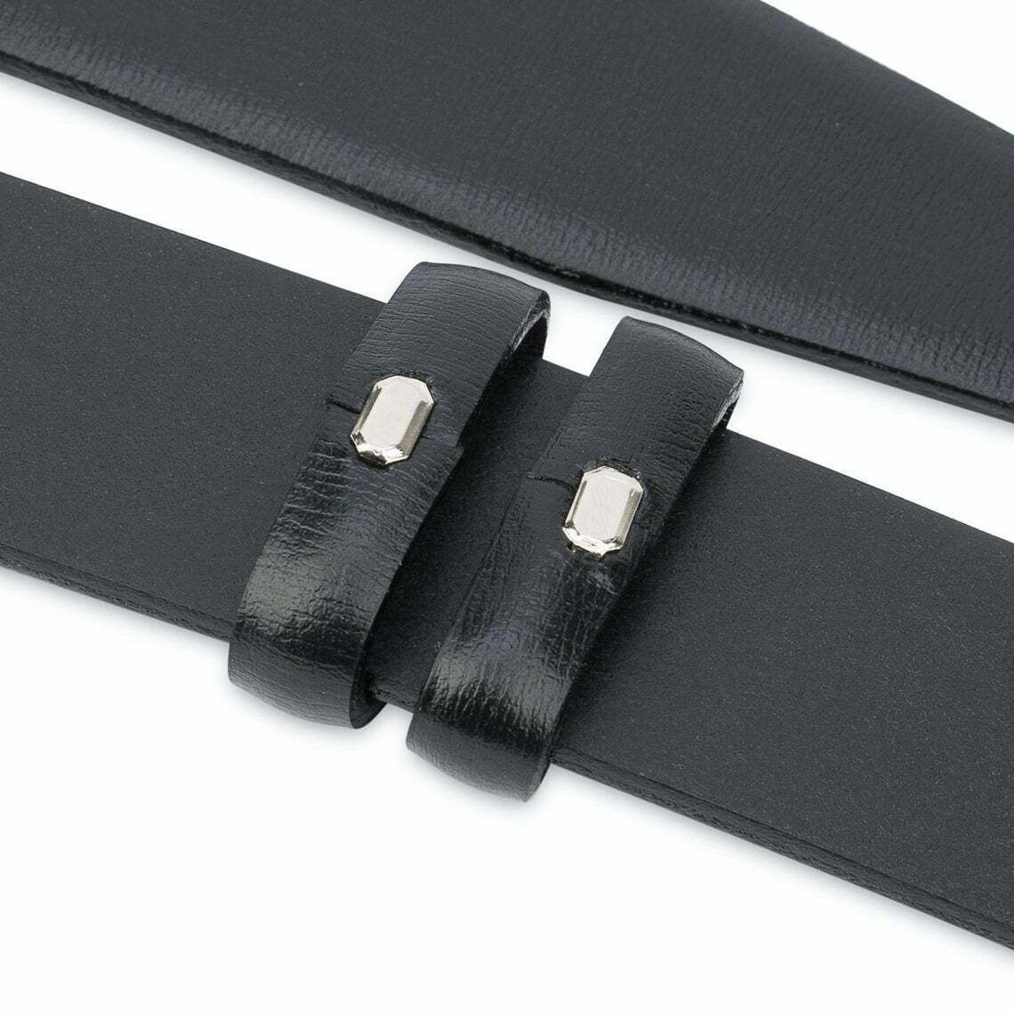 35 Mm Black Leather Belt Without Buckle For Montblanc Replacement Belt Strap