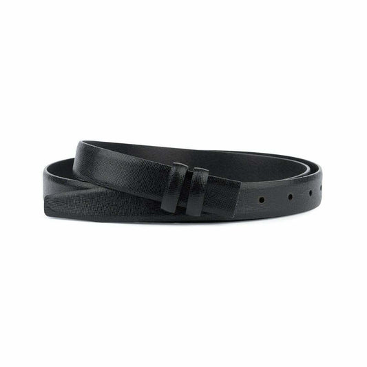 1 Inch Black Saffiano Belt Strap Mens Womens For Dunhill Buckles Thin Belt