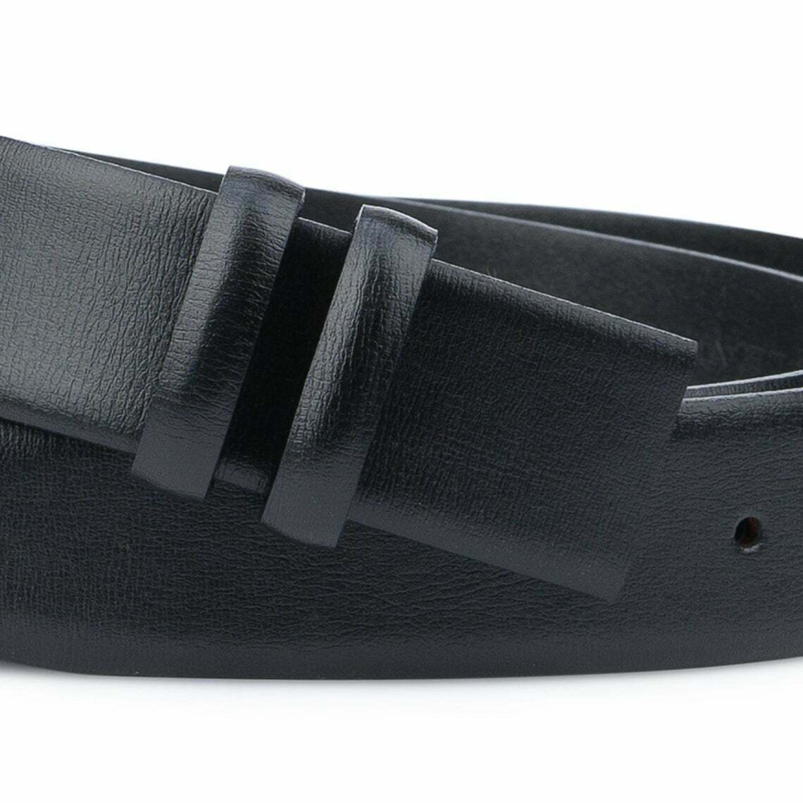 35 Mm Black Leather Belt Without Buckle For Montblanc Replacement Belt Strap