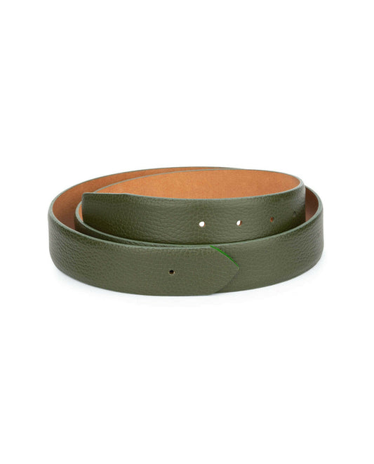 Mens Green Leather Belt Straps For Ferragamo Buckles Replacement 35mm